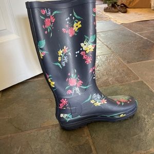 Floral rain boots